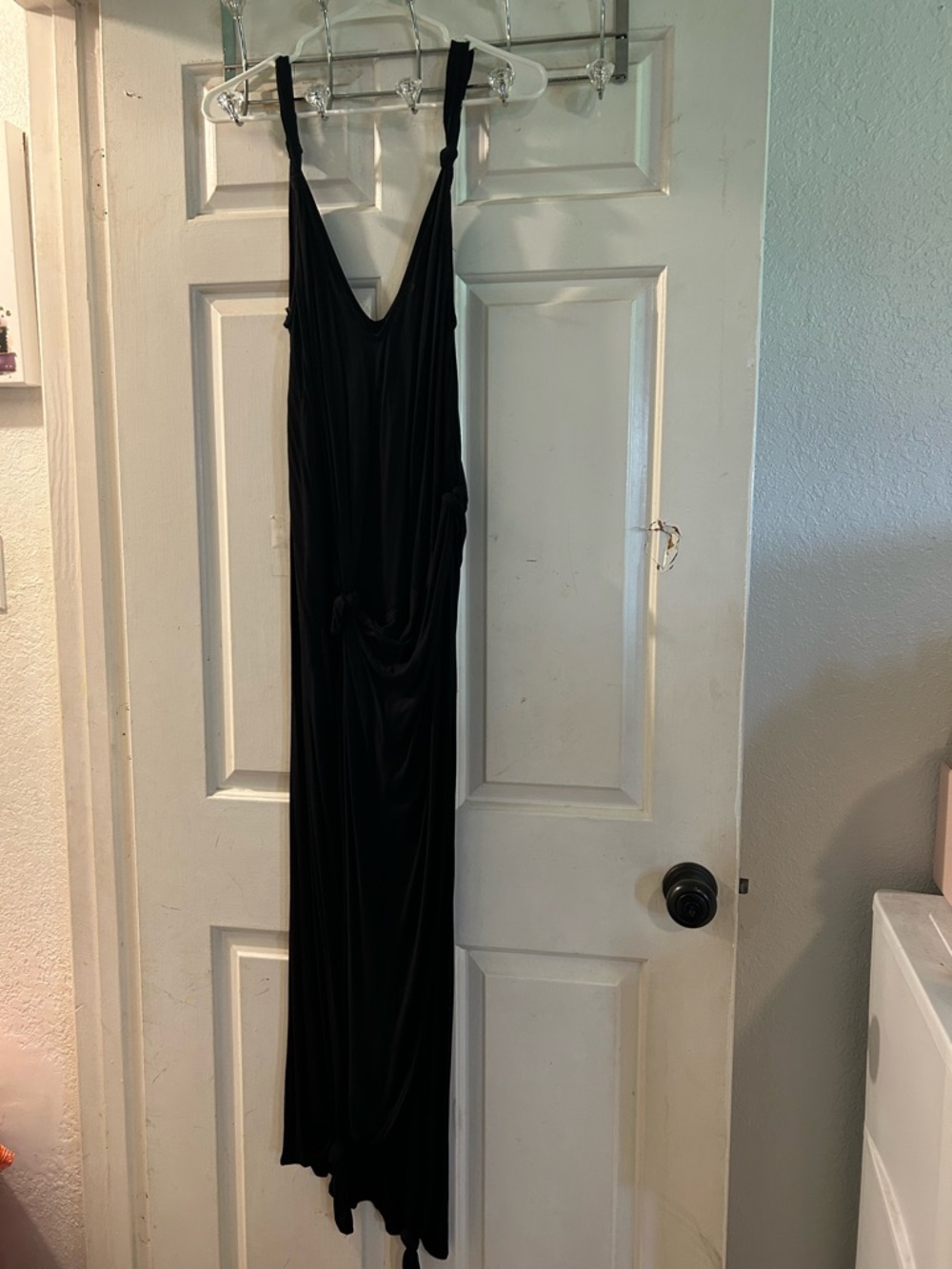 Zara Black Sleeveless Maxi Dress with Knot Detail